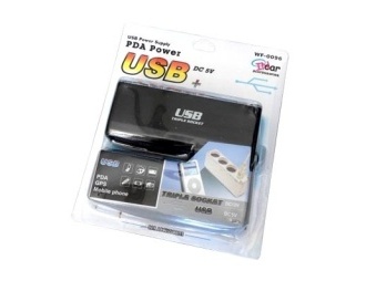 Адаптер № 0096 тройной с проводом c USB