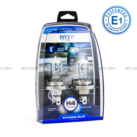 МТF лампа Н4 12V 60/55w DINAMIC BLUE 3300K		 												