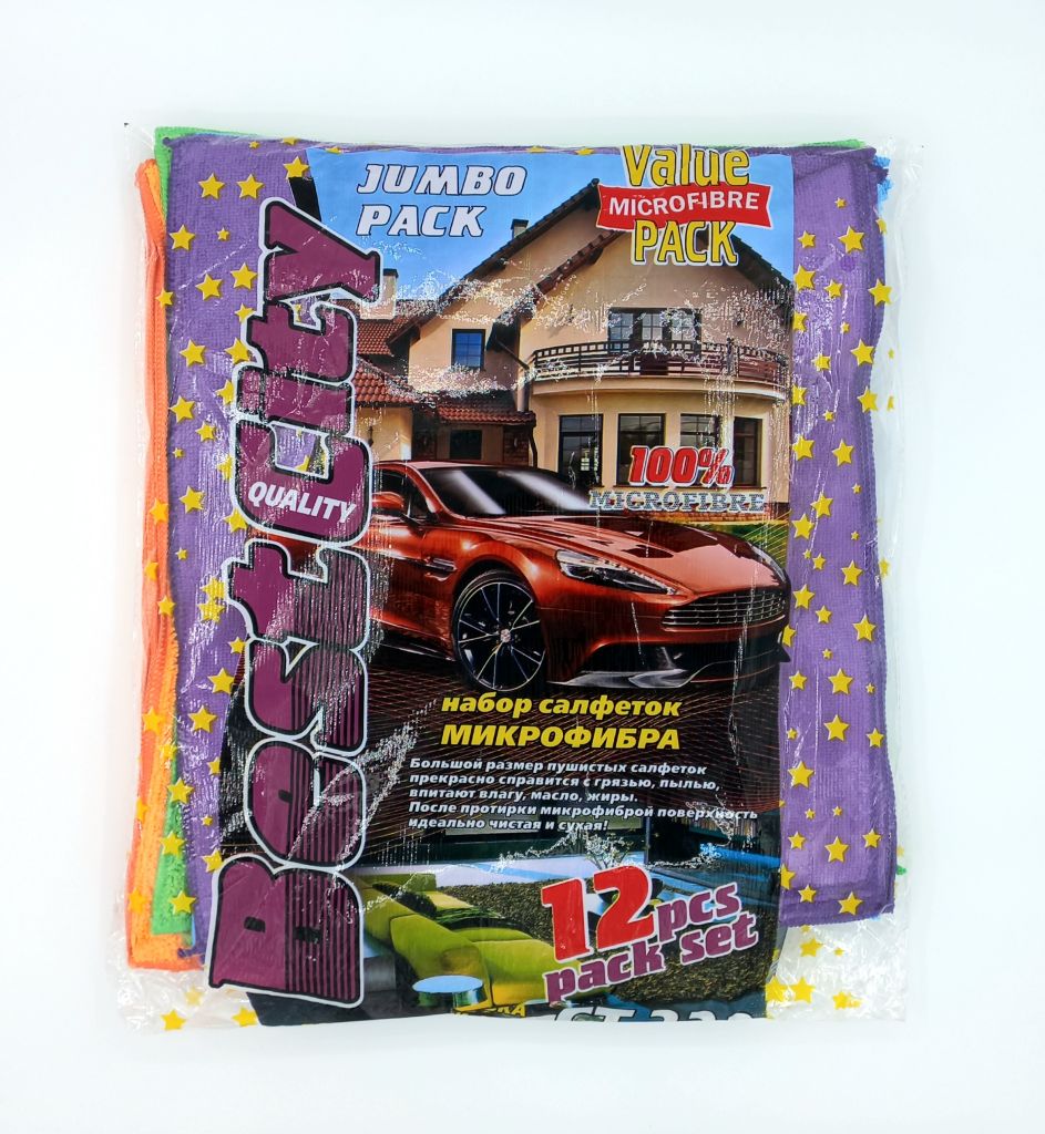 Салфетка микрофибра BEST CITY  СТ223 (12шт) 35x40 (Аналог СА-123)