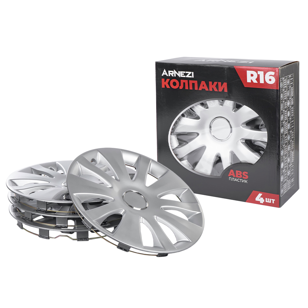 Колпаки R16 Capella 4шт (серебристые) ABS-пластик ARNEZI A0702053