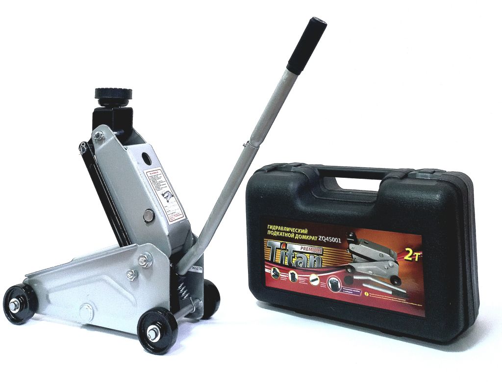 Домкрат 2,5 тонны подкатной  145*385 мм ТИТАН короткая база (45001)