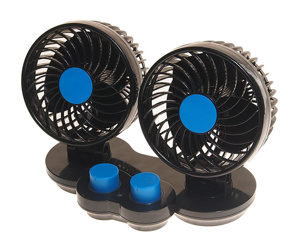 Вентилятор Т-317  12V  5" 12 Вт (на скотче) двойной с раздел.регулировкой