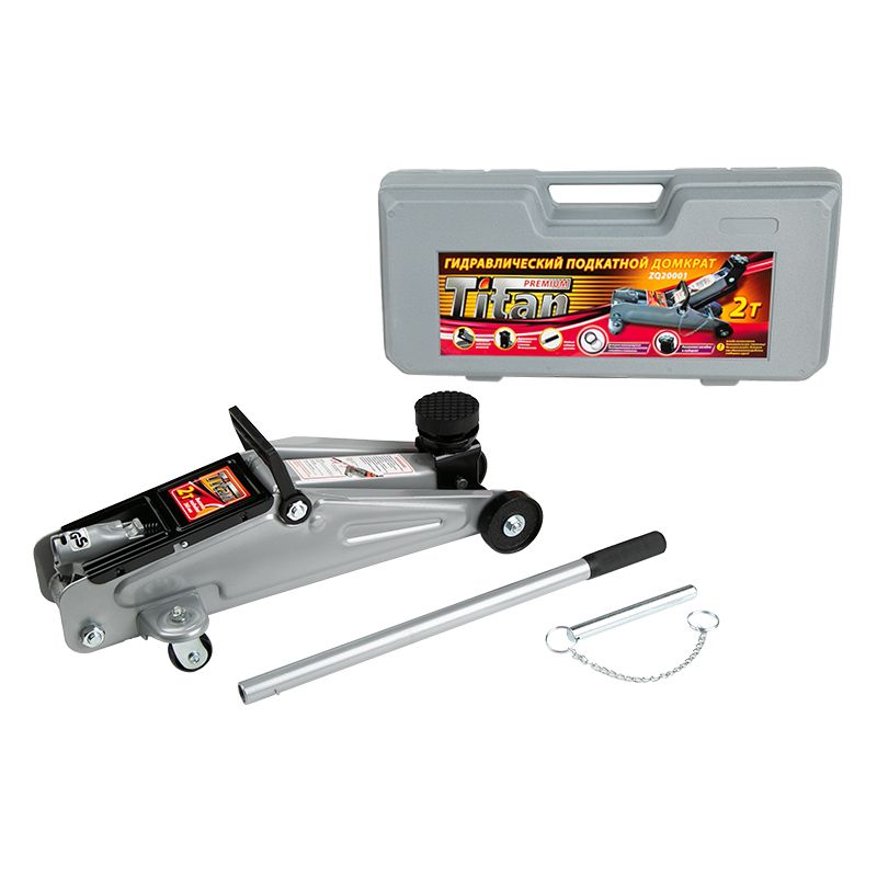 Домкрат ( 2х-т. подкатной ) 135*360 мм с подпорой B ТИТАН (20008-1)