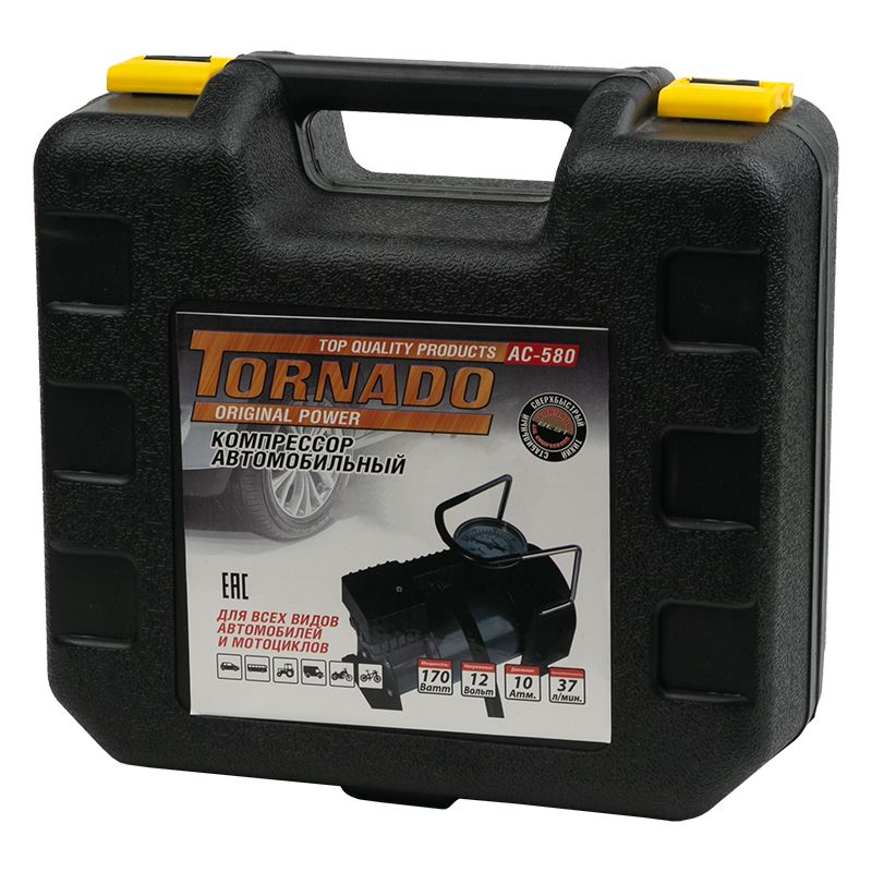 Компрессор Торнадо  АС-580 GREY в КЕЙСЕ 37л/мин