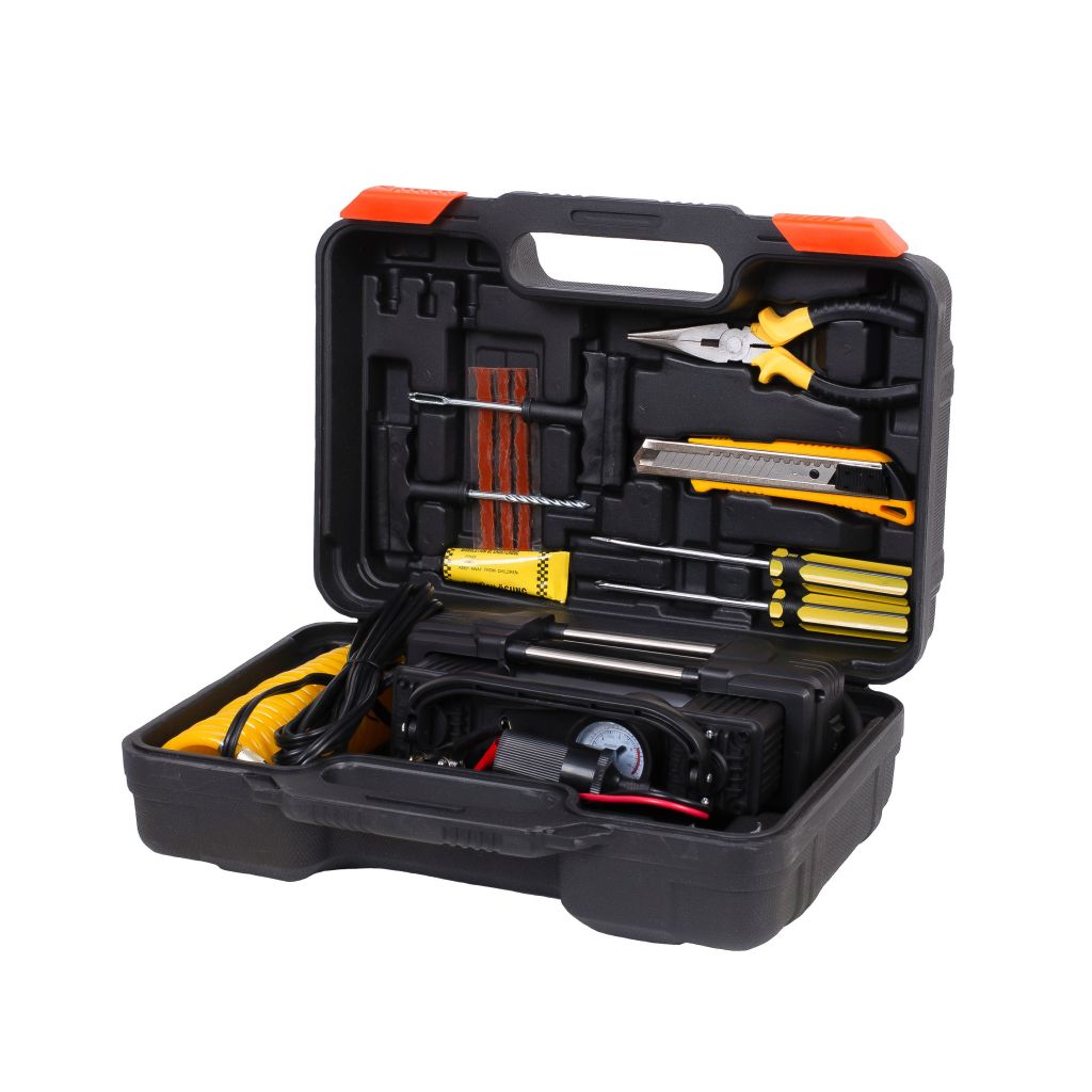 Компрессор ТРЕК 910 " Гелиос" двухцилиндровый 75 л/мин (КЕЙС + шин.инструмент)