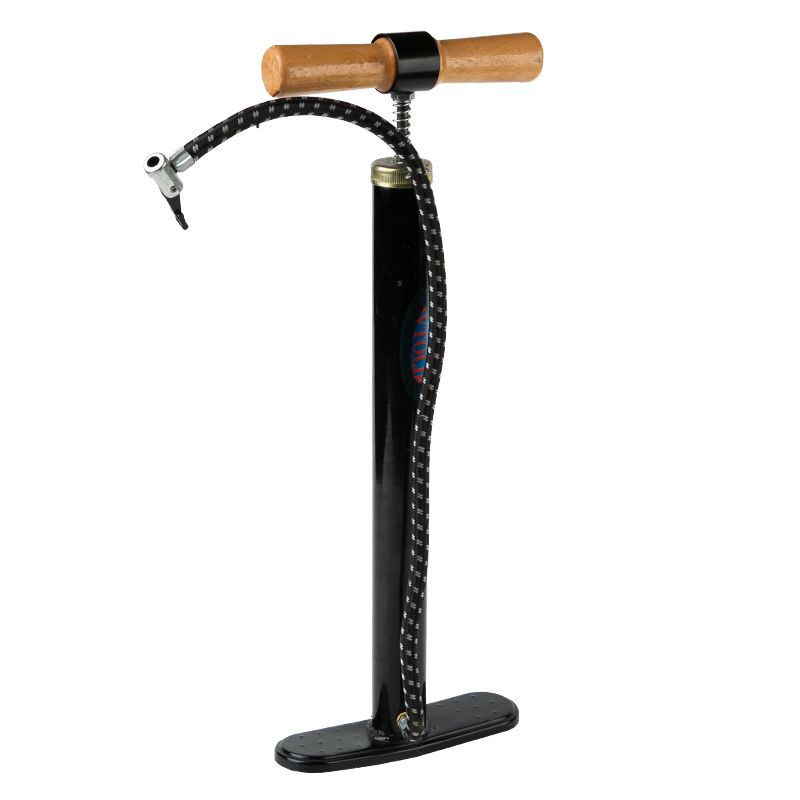 Насос ручной без манометра 002 черный с деревянной ручкой