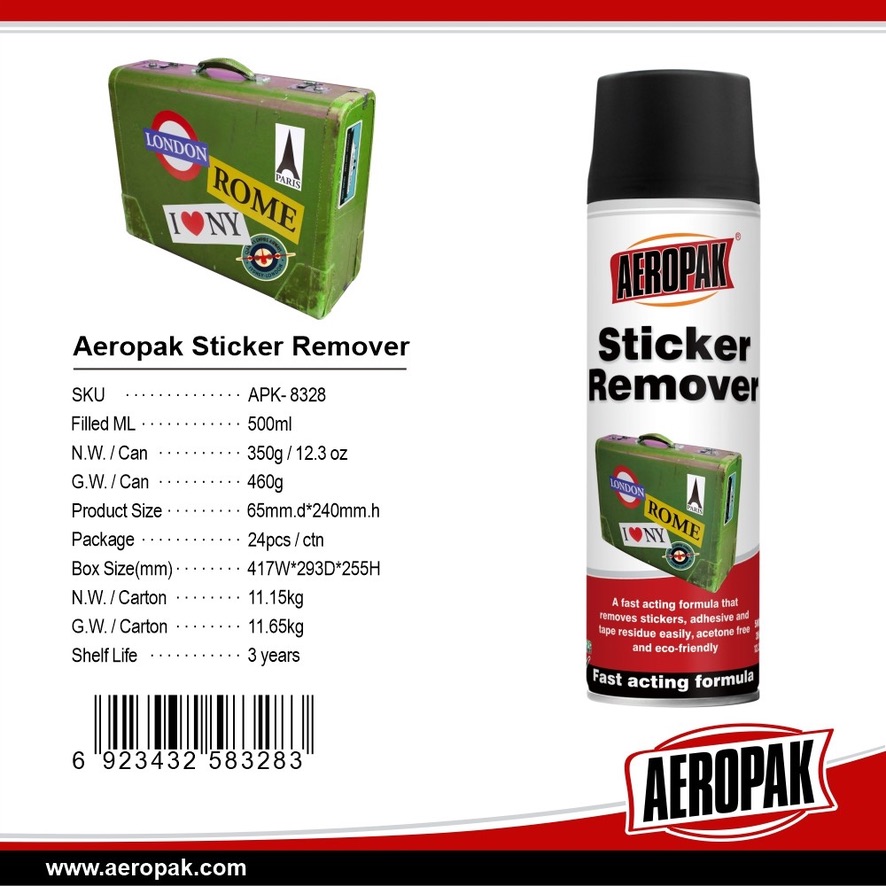 APK 8328 Очиститель следов стикера AEROPAK,500мл.