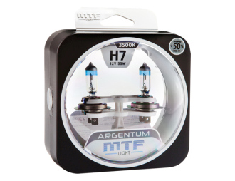 МТF лампа Н7 12V 60/55w Argentum+50% 	3500К														