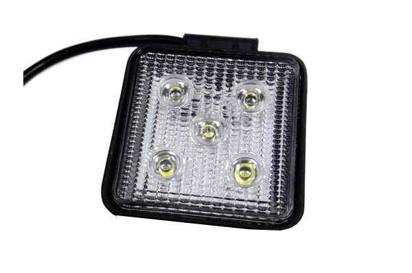 Лампа-фара диодная 12210А - 15W белая 5 диодов по 3W квадратная																			