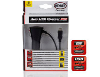 Адаптер HEYNER c 2 выходами ( USB+ микро USB) 12/24V  511 500
