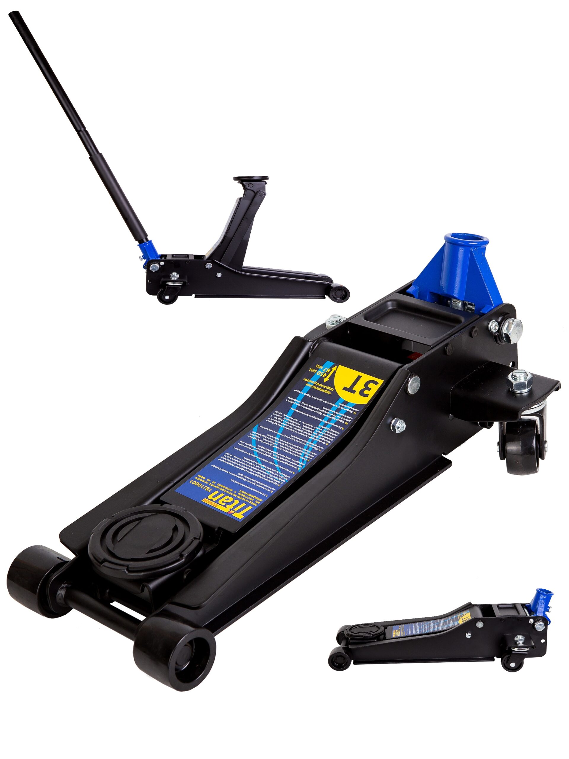 Домкрат 3 тонны подкатной ТИТАН (87-450мм) TBJ10001, для шиномонтажа