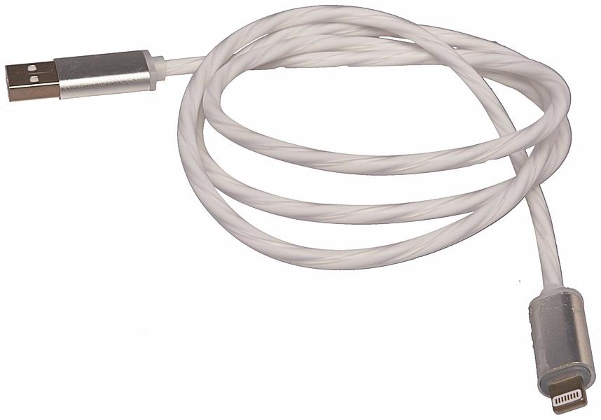 Кабель-переходник светящийся USB-8pin белый (CBL710-U8-10W) WIIIX 1м