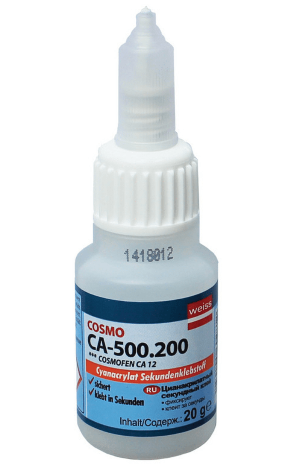 Клей COSMOFEN CA-500.200  20гр (СУПЕР-КЛЕЙ)